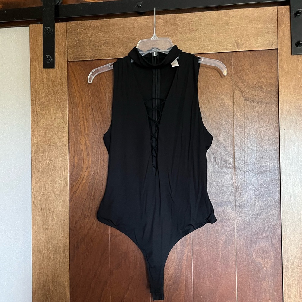 Black lace up body suit!